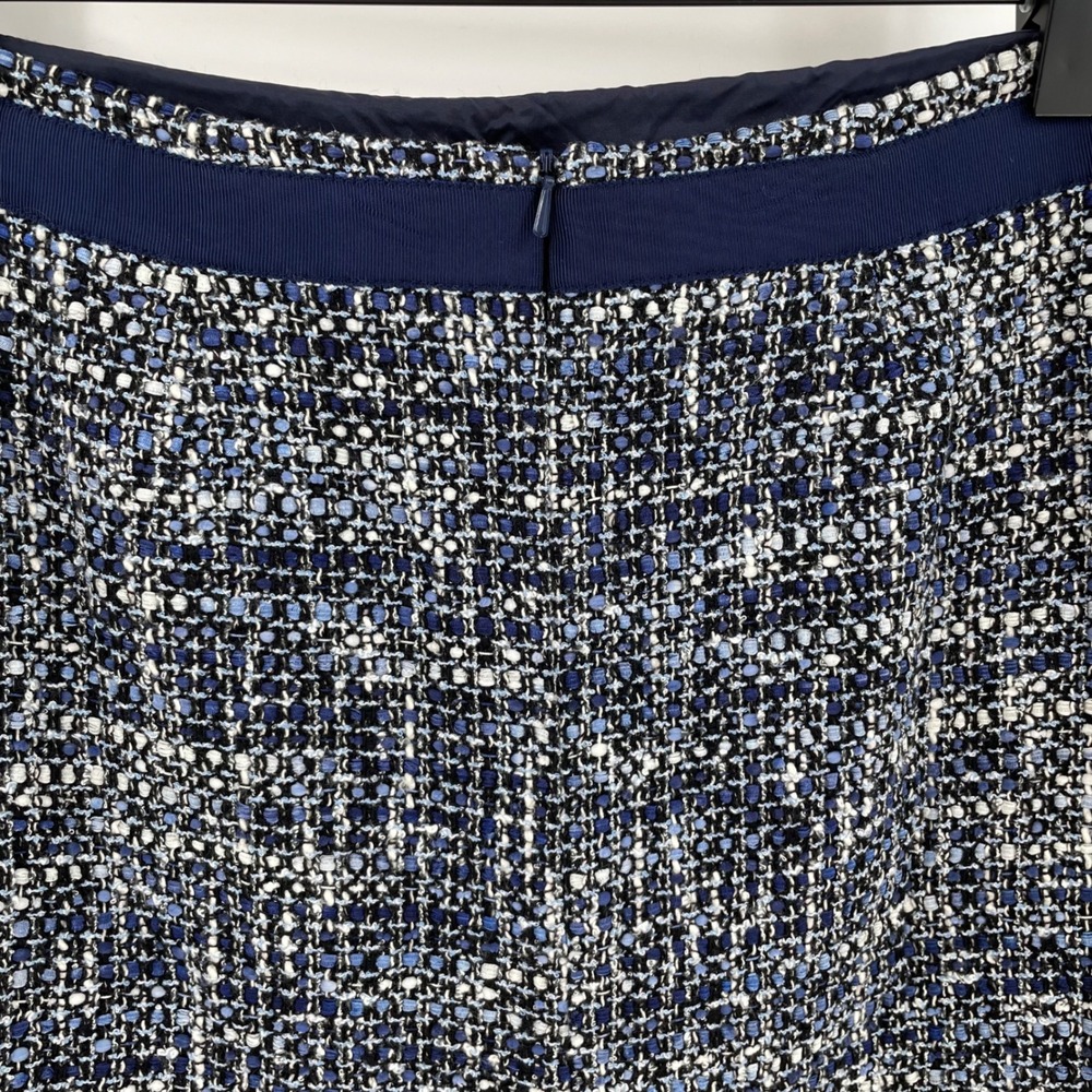 Brooks Brothers Petite Navy Blue Tweed Wool Blend Pencil Skirt 0P Italian Fabric - Picture 4 of 10